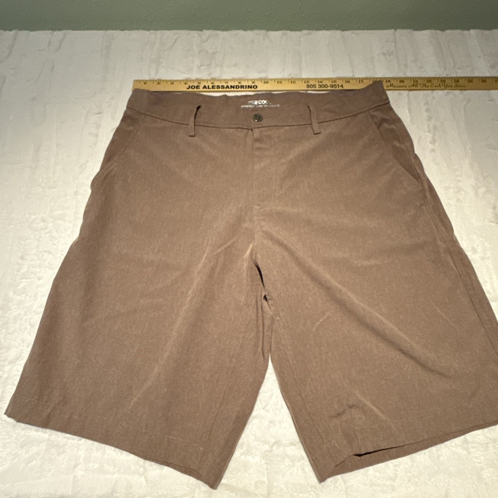 32 Degrees Cool Men's Stretch Performance Khaki Colored Golf Hiking Shorts 38